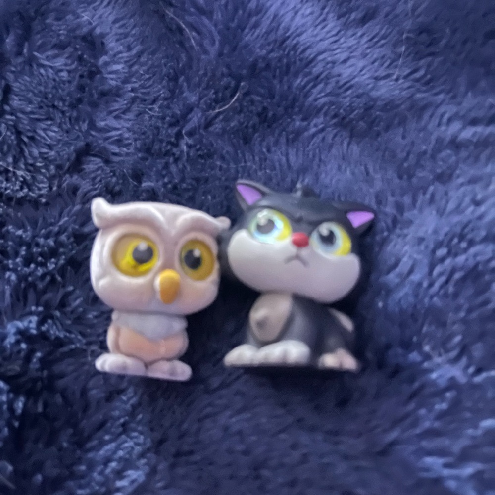 Adorable Owl and Cat Figurine Set